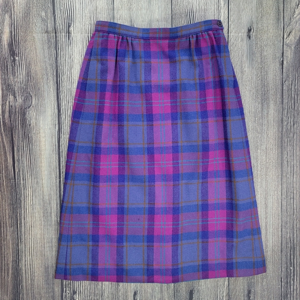 Pendleton Vintage Wool Plaid Petite Pencil Skirt